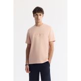 Avva Erkek Regular Fit Pembe Bisiklet Yaka Baskılı Bi-Stretch İnterlok T-Shirt A51Y1132