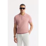 Avva Erkek Regular Fit Pembe Polo Yaka Viskon Karışımlı Triko Basic T-Shirt B005120