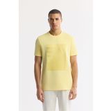 Avva Erkek Regular Fit Sarı Bisiklet Yaka Baskılı Bi-Stretch İnterlok T-Shirt A51Y1072