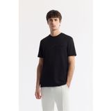 Avva Erkek Regular Fit Siyah Bisiklet Yaka Baskılı Bi-Stretch İnterlok T-Shirt A51Y1001