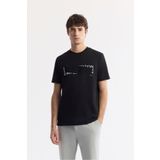 Avva Erkek Regular Fit Siyah Bisiklet Yaka Baskılı Bi-Stretch İnterlok T-Shirt A51Y1003