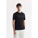 Avva Erkek Regular Fit Siyah Bisiklet Yaka Baskılı Bi-Stretch İnterlok T-Shirt A51Y1132