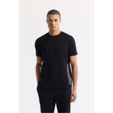 Avva Erkek Regular Fit Siyah Bisiklet Yaka Baskılı Bi-Stretch İnterlok T-Shirt A51Y1136