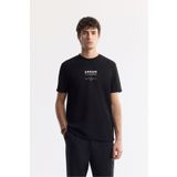Avva Erkek Regular Fit Siyah Bisiklet Yaka Baskılı Bi-Stretch İnterlok T-Shirt A51Y1140