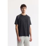 Avva Erkek Regular Fit Siyah Bisiklet Yaka Desenli Teknik Kumaş T-Shirt A51Y1160