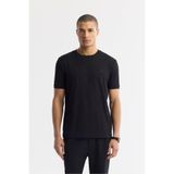 Avva Erkek Regular Fit Siyah Bisiklet Yaka Jakarlı Elastan T-Shirt A51Y1035