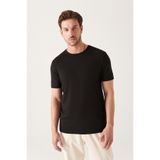 Avva Erkek Regular Fit Siyah Bisiklet Yaka Soft Touch Basic T-Shirt B001171