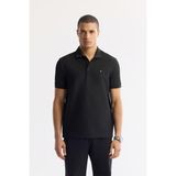 Avva Erkek Regular Fit Siyah Polo Yaka Jakarlı Elastan T-Shirt A51Y1121