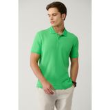 Avva Erkek Regular Fit Yeşil Kıvrılmaz Polo Yaka %100 Pamuk Basic T-Shirt B001032