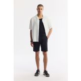 Avva Erkek Relaxed Fit Siyah Beli Lastikli %100 Keten Şort B003732