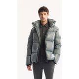 Avva Erkek Sage Kapüşonlu %100 Kaz Tüyü Su İtici Rüzgar Geçirmez -15 Dereceye Dayanıklı Parlak Şişme Comfort Fit Mont A52Y6182 - 000-Siyah - XL