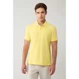 Avva Erkek Sarı Kıvrılmaz Polo Yaka %100 Pamuk Basic Regular Fit T-Shirt B001032 - XL