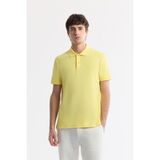 Avva Erkek Sarı Kıvrılmaz Polo Yaka %100 Pamuk Basic Regular Fit T-Shirt B001032 - XXL