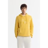 Avva Erkek Sarı Regular Fit Kapüşonlu Pamuklu Baskılı Elastan Sweatshirt A42Y1324
