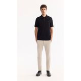 Avva Erkek Siyah %100 Pamuk Jakarlı Polo Yaka Regular Fit T-Shirt A41Y1196