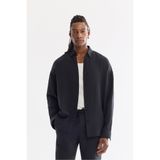 Avva Erkek Siyah Alttan Britli Yaka Nefes Alan Modal Karışımlı Soft Touch Oversize Fit Gömlek A61Y2168