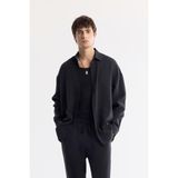 Avva Erkek Siyah Alttan Britli Yaka Soft Touch Oversize Fit Gömlek A51Y2168 - 2XL