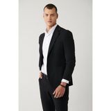 Avva Erkek Siyah Astarsız Su İtici Bi-Stretch Lightweight Comfort Slim Fit Ceket A41Y4030 - 50