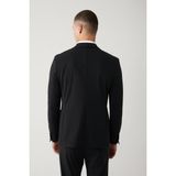 Avva Erkek Siyah Astarsız Su İtici Bi-Stretch Lightweight Comfort Slim Fit Ceket A41Y4030 - 54