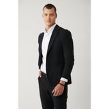 Avva Erkek Siyah Astarsız Su İtici Bi-Stretch Lightweight Comfort Slim Fit Ceket A41Y4030