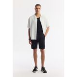 Avva Erkek Siyah Beli Lastikli %100 Keten Relaxed Fit Şort B003732 - 31
