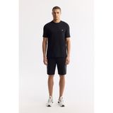 AVVA Erkek Siyah Beli Lastikli Bağcıklı Bi-Stretch İnterlok Örme Regular Fit Şort A51Y3628 - 2XL