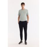 AVVA Erkek Siyah Beli Lastikli Bağcıklı Kolay Ütülenen İnterlok Regular Fit Eşofman Altı A61Y3408 - 2XL