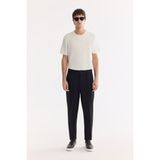 AVVA Erkek Siyah Beli Lastikli Kırışmaz Teknik Kumaş Relaxed Fit Pantolon A61Y3063 - 36