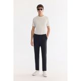 AVVA Erkek Siyah Beli Lastikli Teknik Comfort Slim Fit Kumaş Pantolon A61Y3209 - 36
