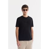 AVVA Erkek Siyah Bisiklet Yaka Baskılı Bi-Stretch İnterlok Regular Fit T-shirt A61Y1082 - 2XL