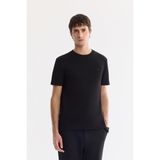 Avva Erkek Siyah Bisiklet Yaka Baskılı Bi-Stretch İnterlok Regular Fit T-shirt A61Y1138