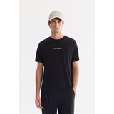 AVVA Erkek Siyah Bisiklet Yaka Baskılı Soft Touch Nefes Alan Regular Fit T-Shirt A61Y1020