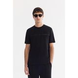 AVVA Erkek Siyah Bisiklet Yaka Baskılı Viskon Karışımlı Bi-Stretch İnterlok Regular Fit T-shirt A61Y1052 - XL