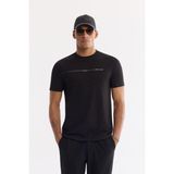 AVVA Erkek Siyah Bisiklet Yaka Bi-Stretch Regular Fit T-Shirt A61Y1147