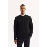 Avva Erkek Siyah Bisiklet Yaka Dokulu Elastan Regular Fit Sweatshirt A52Y1216