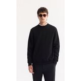 AVVA Erkek Siyah Bisiklet Yaka Dokulu Elastan Regular Fit Sweatshirt A52Y1220 - XL