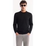 Avva Erkek Siyah Bisiklet Yaka Dokulu Triko Regular Fit Kazak A52Y5086 - XL