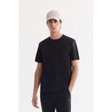 Avva Erkek Siyah Bisiklet Yaka Kırışmaz Hızlı Kuruyan Teknik Kumaş Regular Fit T-Shirt A61Y1099