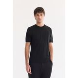 Avva Erkek Siyah Bisiklet Yaka Kolay Ütülenen Kırışmaz Regular Fit Triko T-shirt A61Y5026 - 2XL