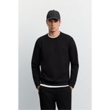 Avva Erkek Siyah Bisiklet Yaka Kolay Ütülenen Regular Fit Sweatshirt B001035