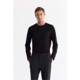Avva Erkek Siyah Bisiklet Yaka Pamuklu Basic Regular Fit Sweatshirt A42Y1350