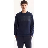 AVVA Erkek Siyah Bisiklet Yaka Pamuklu Bi-Stretch Baskılı Regular Fit Sweatshirt A52Y1215 - Lacivert