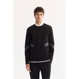 Avva Erkek Siyah Bisiklet Yaka Pamuklu Bi-Stretch Baskılı Regular Fit Sweatshirt A52Y1296