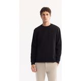 AVVA Erkek Siyah Bisiklet Yaka Pamuklu Bi-Stretch Regular Fit Sweatshirt A52Y1271 - 2XL