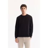 Avva Erkek Siyah Bisiklet Yaka Pamuklu Bi-Stretch Regular Fit Sweatshirt A52Y1271