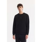 AVVA Erkek Siyah Bisiklet Yaka Pamuklu Kolay Ütülenen Bi-Stretch Regular Fit Sweatshirt A61Y1205 - XS