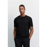 AVVA Erkek Siyah Bisiklet Yaka Parlak Rubber Baskılı Interlok Regular Fit T-Shirt A62Y1031 - 2XL