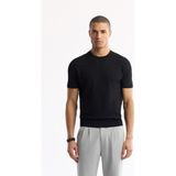 Avva Erkek Siyah Bisiklet Yaka Rayon Triko Regular Fit T-Shirt A51Y5004 - M