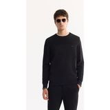 Avva Erkek Siyah Bisiklet Yaka Rayon Tüylenmeyen Dokulu Triko Regular Fit Kazak A52Y5018 - XS