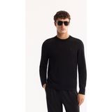 AVVA Erkek Siyah Bisiklet Yaka Rayon Tüylenmeyen Regular Fit Triko Kazak A52Y5001